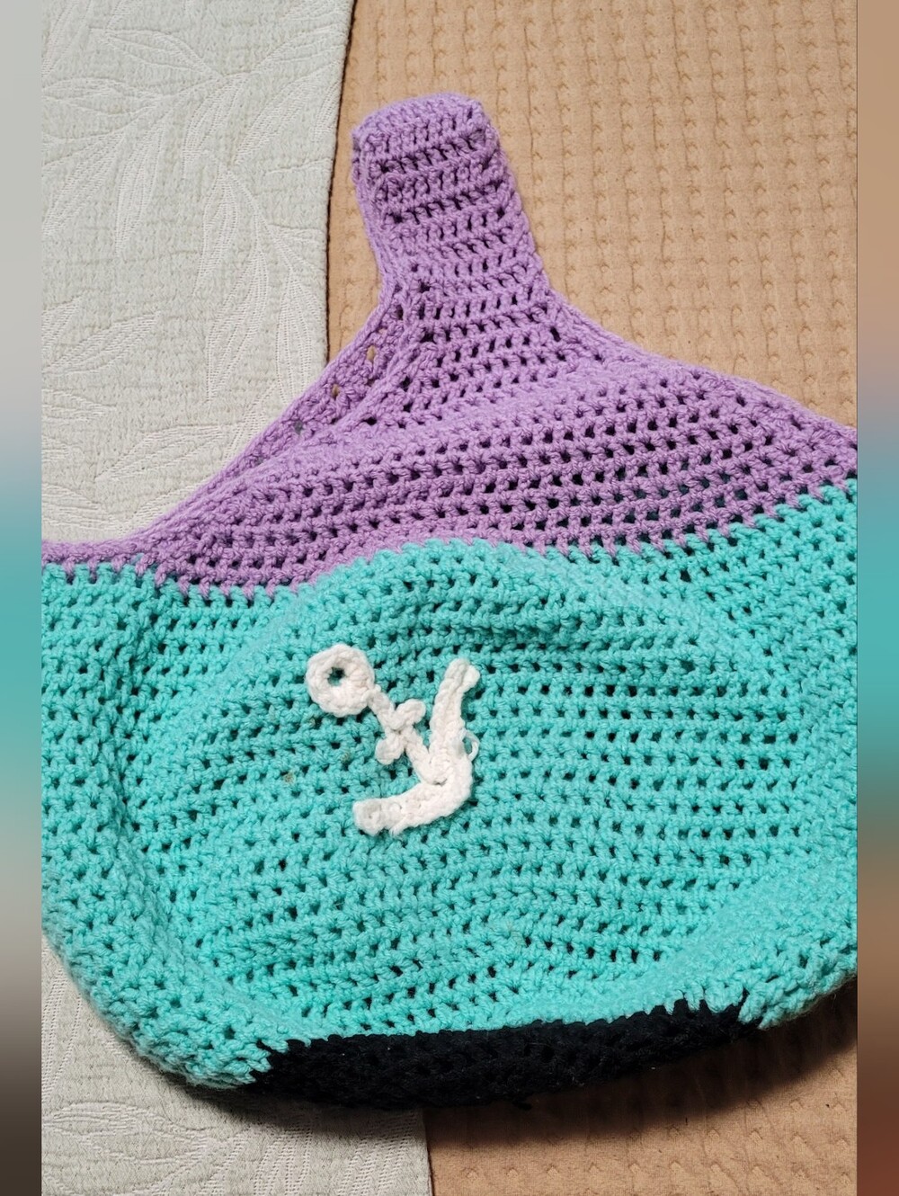 💜2 for $10💜 Bundle and save Crochet Tote Bag in Lavender and Teal
